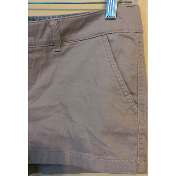 American Eagle Outfitters Stretch Women's Sz 10 Chino Khaki Shorts Slash Pockets - Picture 3 of 9
